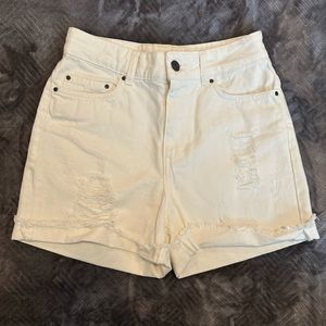 Zara high waisted white denim shorts